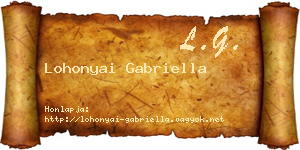 Lohonyai Gabriella névjegykártya